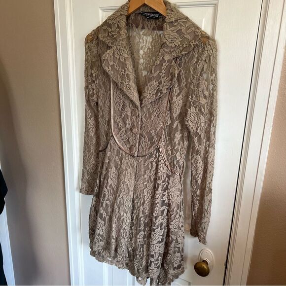 The Pyramid Collection Taupe Lace Jacket - Picture 10 of 10